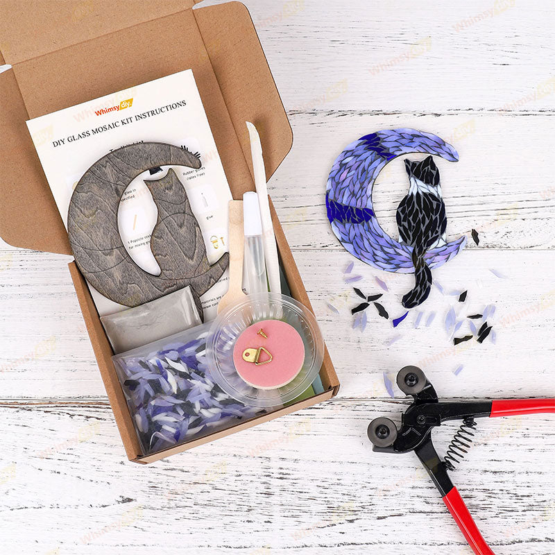 Moon cat Glass Mosaic Kit