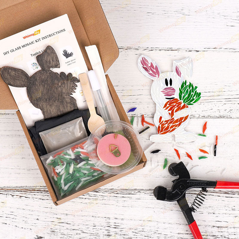 Bunny with carrot Glass Mosaic Kit