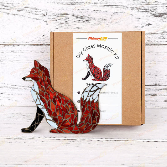 Sitting Fox Glass Mosaic Kit