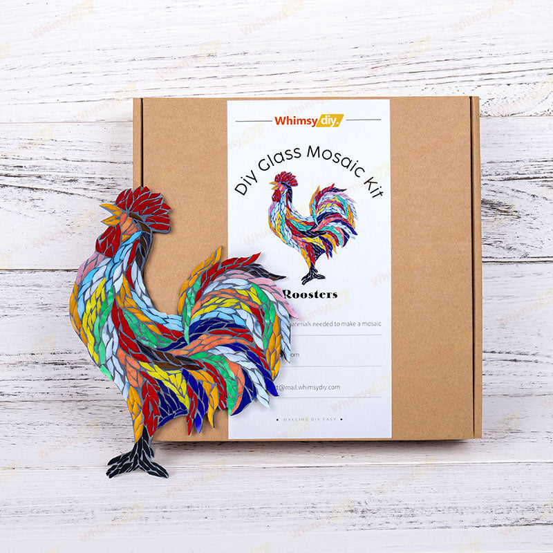 Roosters Glass Mosaic Kit