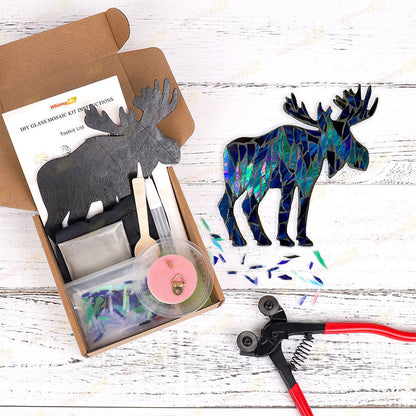 Northern Lights Moose Glass Mosaic Kit