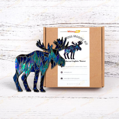 Northern Lights Moose Glass Mosaic Kit