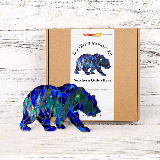 Northern Lights Bear Glass Mosaic Kit